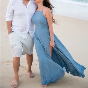Lulus 
MYTHICAL KIND OF LOVE SLATE BLUE MAXI dress